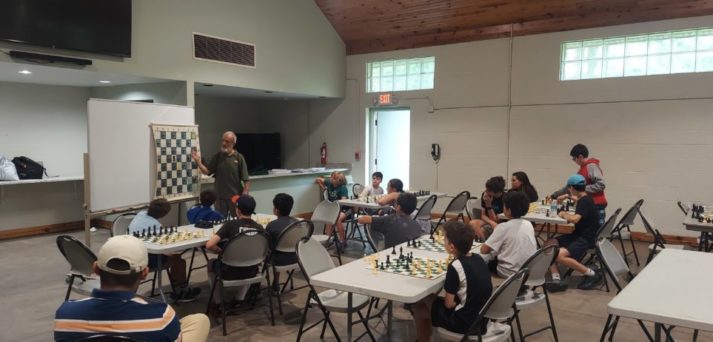 Veteran Chess Instructor Mr. Andreas reminds students to always keep looking for tactics in the endgame
