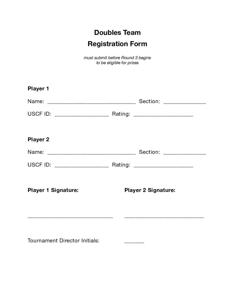Doubles Registration Form &raquo; Doubles Registration Form pdf